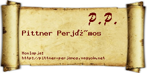 Pittner Perjámos névjegykártya